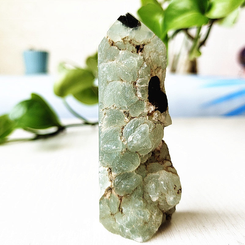 A Variety of Grape Agate, Verdelite & Black Tourmaline Towers - thebodymindsoulshop