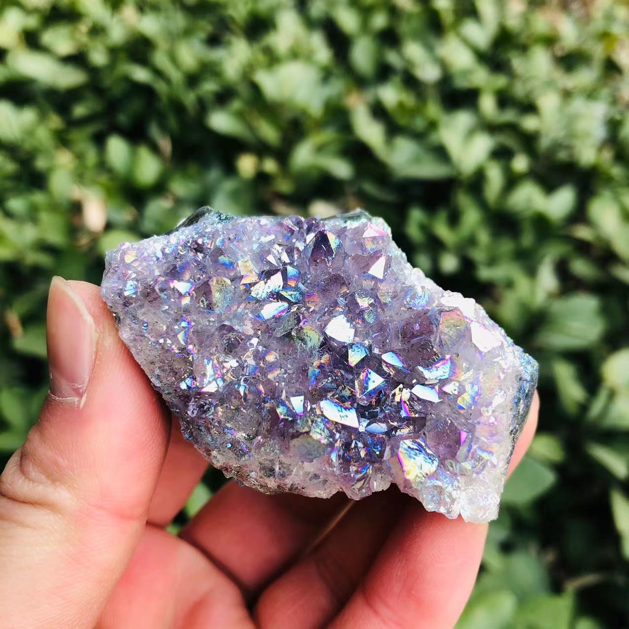 Angel Aura Amethyst Druzy Cluster - thebodymindsoulshop