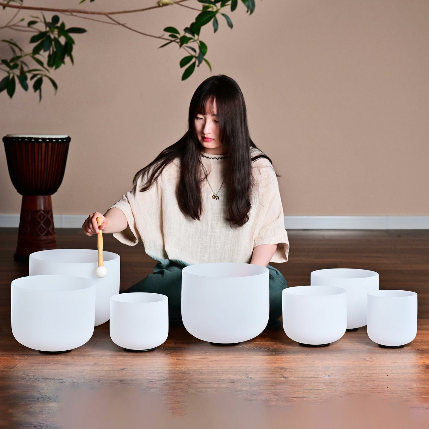 High End Frosted Quartz Singing Bowl Set - thebodymindsoulshop