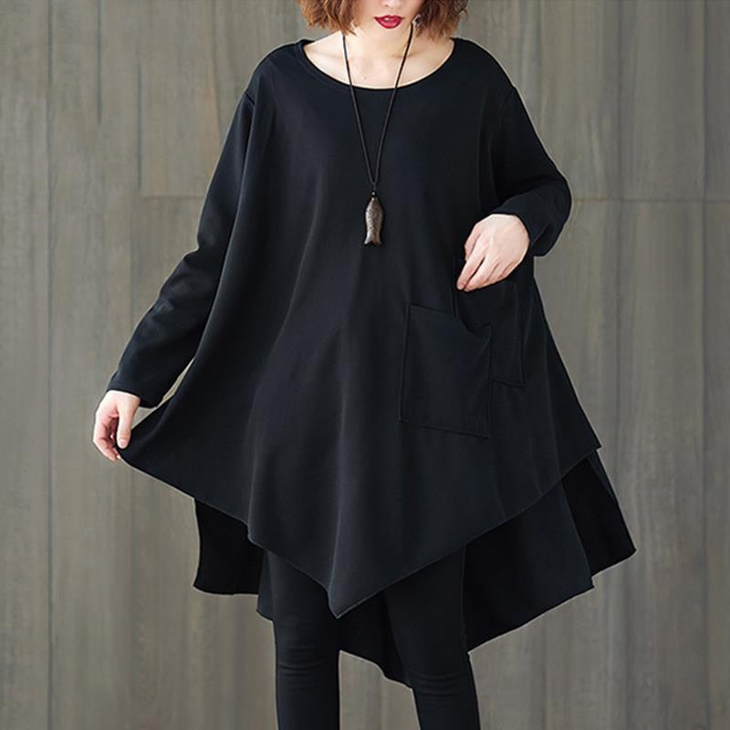 Casual Oversized Asymmetrical Pullover - thebodymindsoulshop