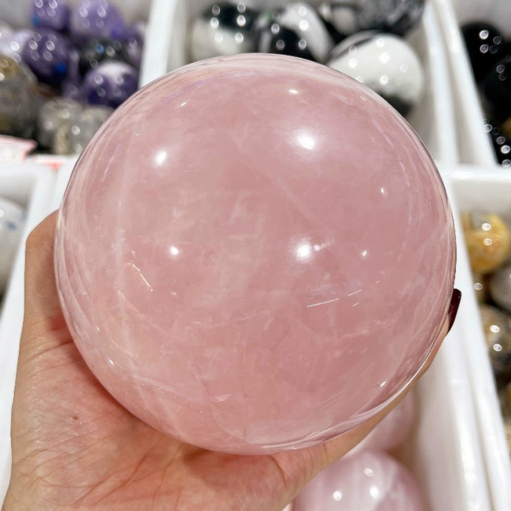 Rose Quartz Crystal Ball - thebodymindsoulshop