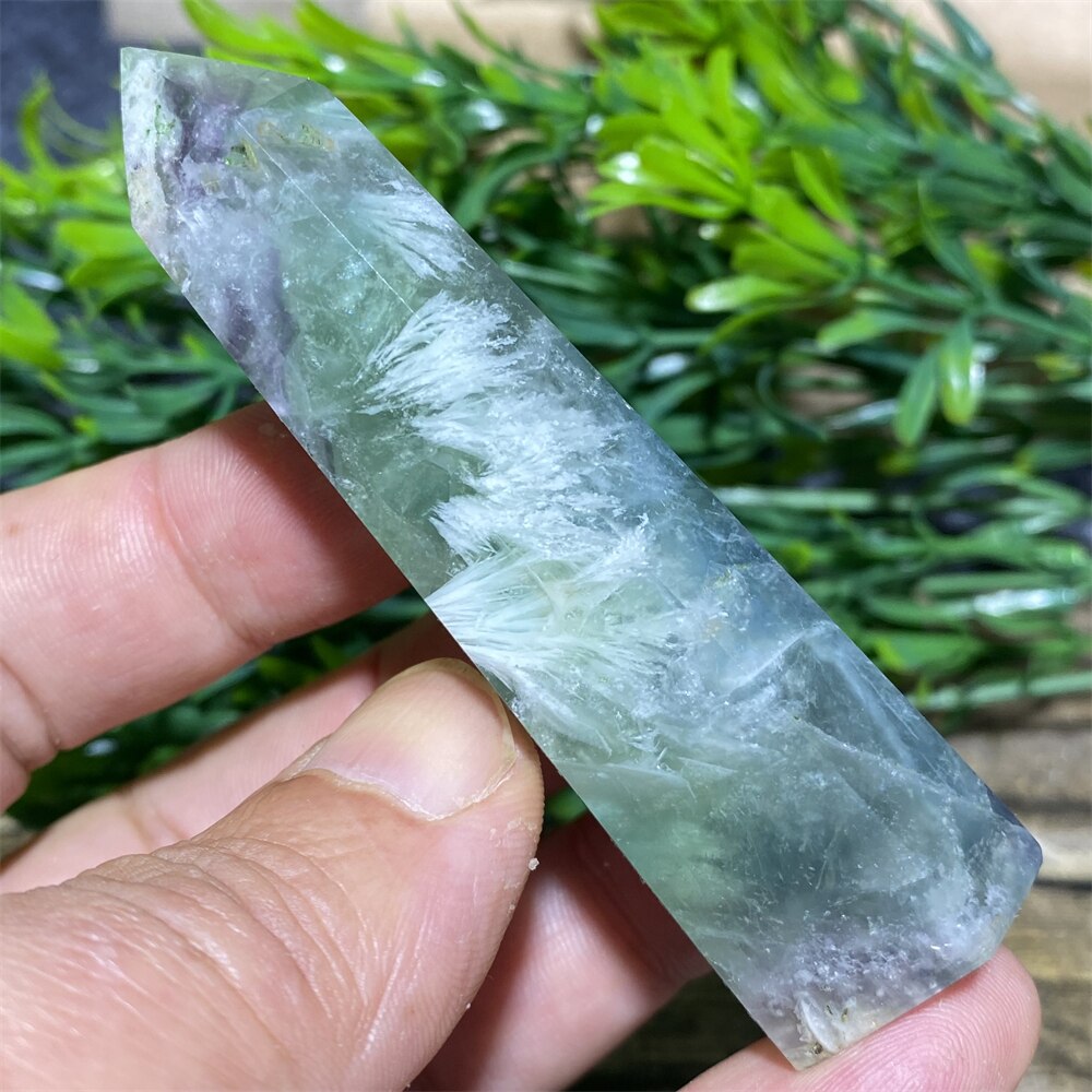 Feather Fluorite Natural Crystal Wand - thebodymindsoulshop