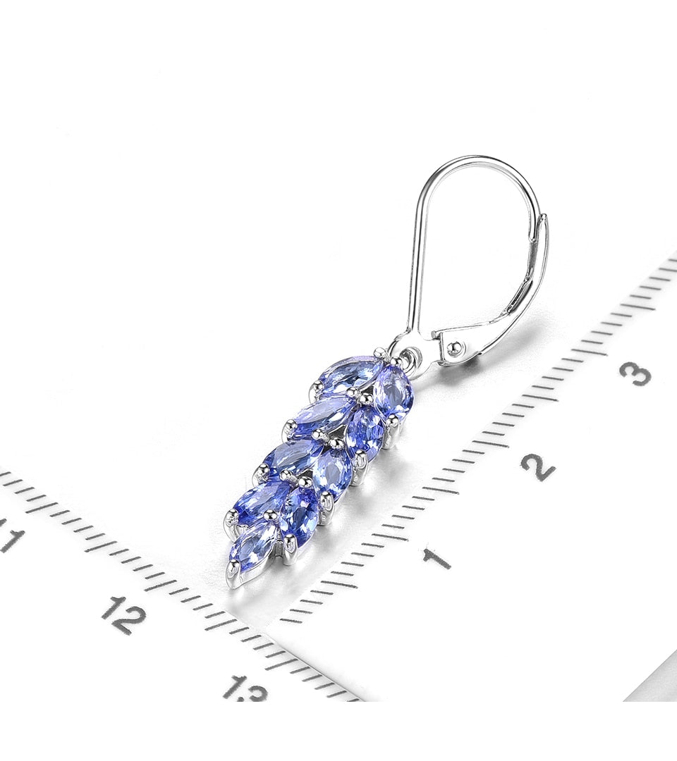 Tanzanite Sterling Silver Drop Earrings - thebodymindsoulshop