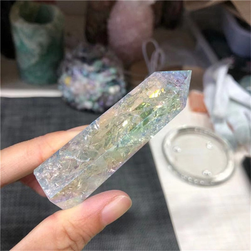 Crackle Aura Quartz Crystal - thebodymindsoulshop