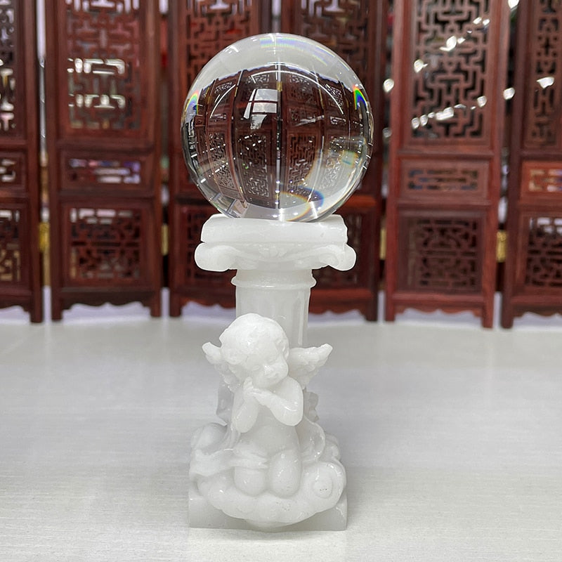 Resin Angel crystal Ball Holder - thebodymindsoulshop