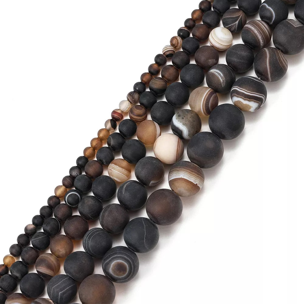 Natural Stone Matte Agate Beads for jewelry making - thebodymindsoulshop