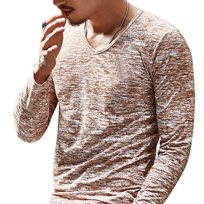 Men's Casual T Shirts, Long/short Sleeve V neck Slim fit - thebodymindsoulshop