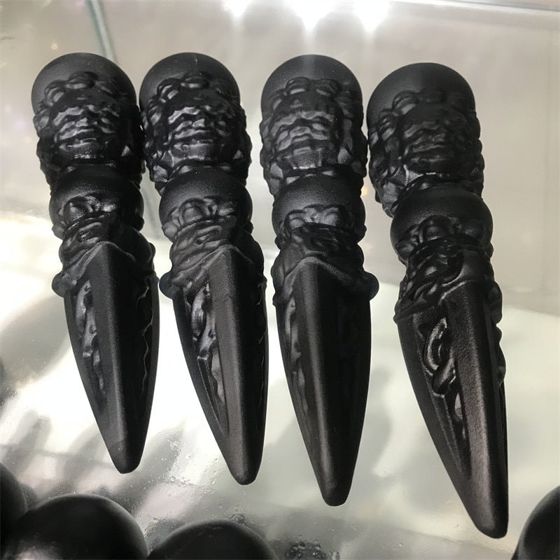 Stone Dagger, hand carved obsidian - thebodymindsoulshop