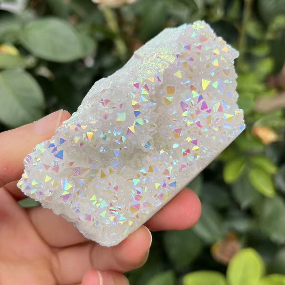 White Angel Aura Quartz Druzy Clusters - thebodymindsoulshop