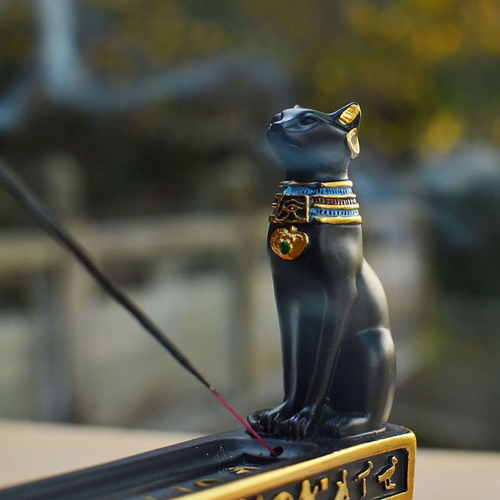 Egyptian Cat Incense Holder - thebodymindsoulshop