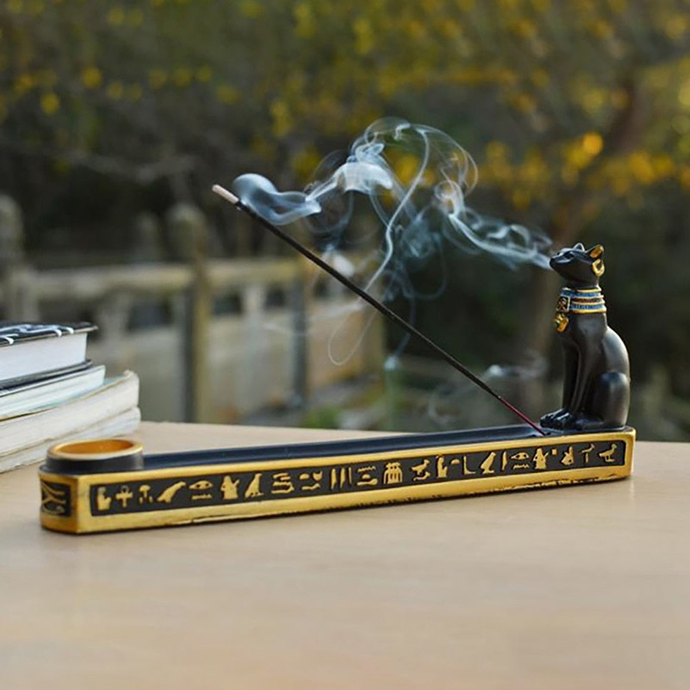 Egyptian Cat Incense Holder - thebodymindsoulshop