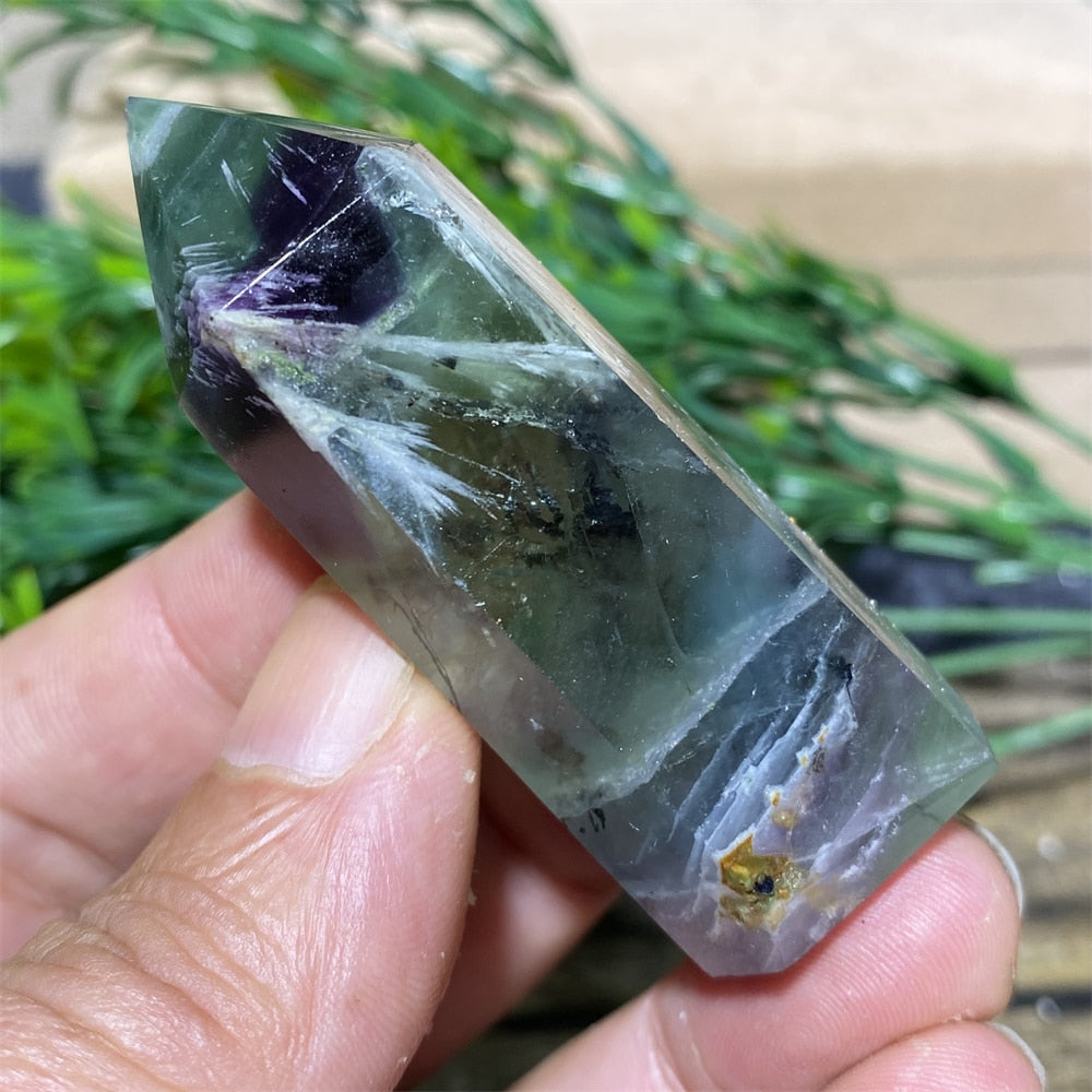 Feather Fluorite Natural Crystal Wand - thebodymindsoulshop