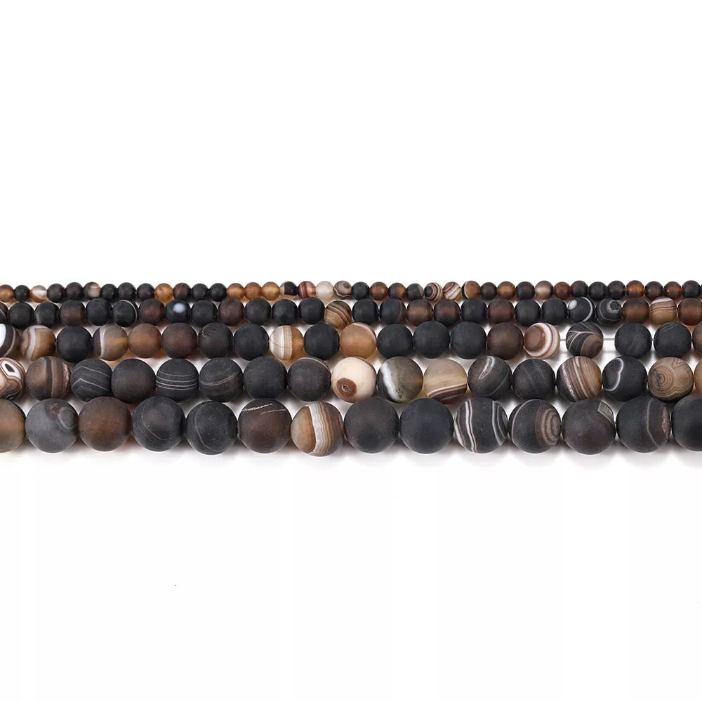 Natural Stone Matte Agate Beads for jewelry making - thebodymindsoulshop