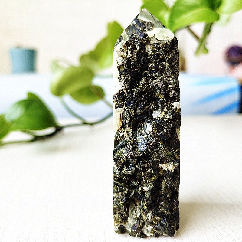 A Variety of Grape Agate, Verdelite & Black Tourmaline Towers - thebodymindsoulshop