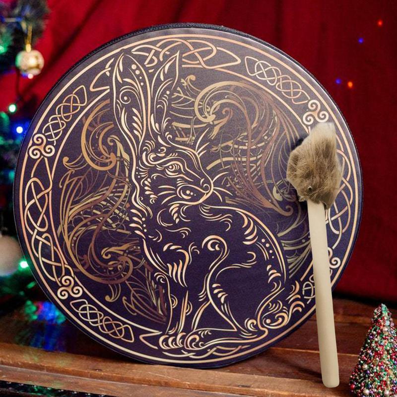 Shaman Drum, Handmade, Hare motif - thebodymindsoulshop