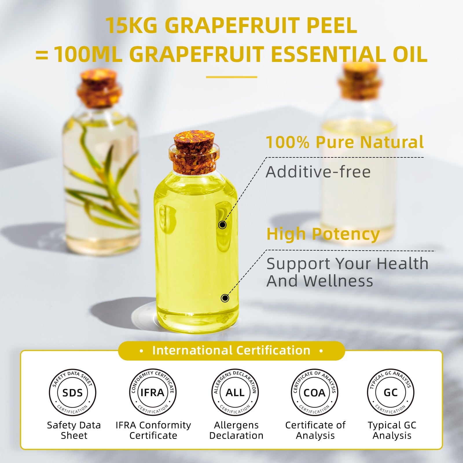 HIQILI 100ML,100% Pure Grapefruit Essential Oil - thebodymindsoulshop