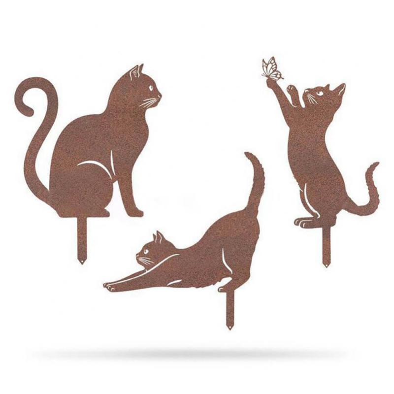 Creative Cat Silhouette Stakes for Gardens - thebodymindsoulshop