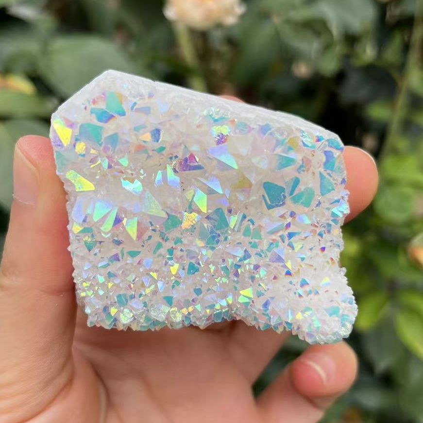 White Angel Aura Quartz Druzy Clusters - thebodymindsoulshop