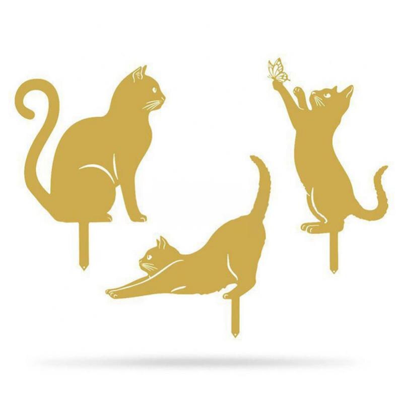 Creative Cat Silhouette Stakes for Gardens - thebodymindsoulshop