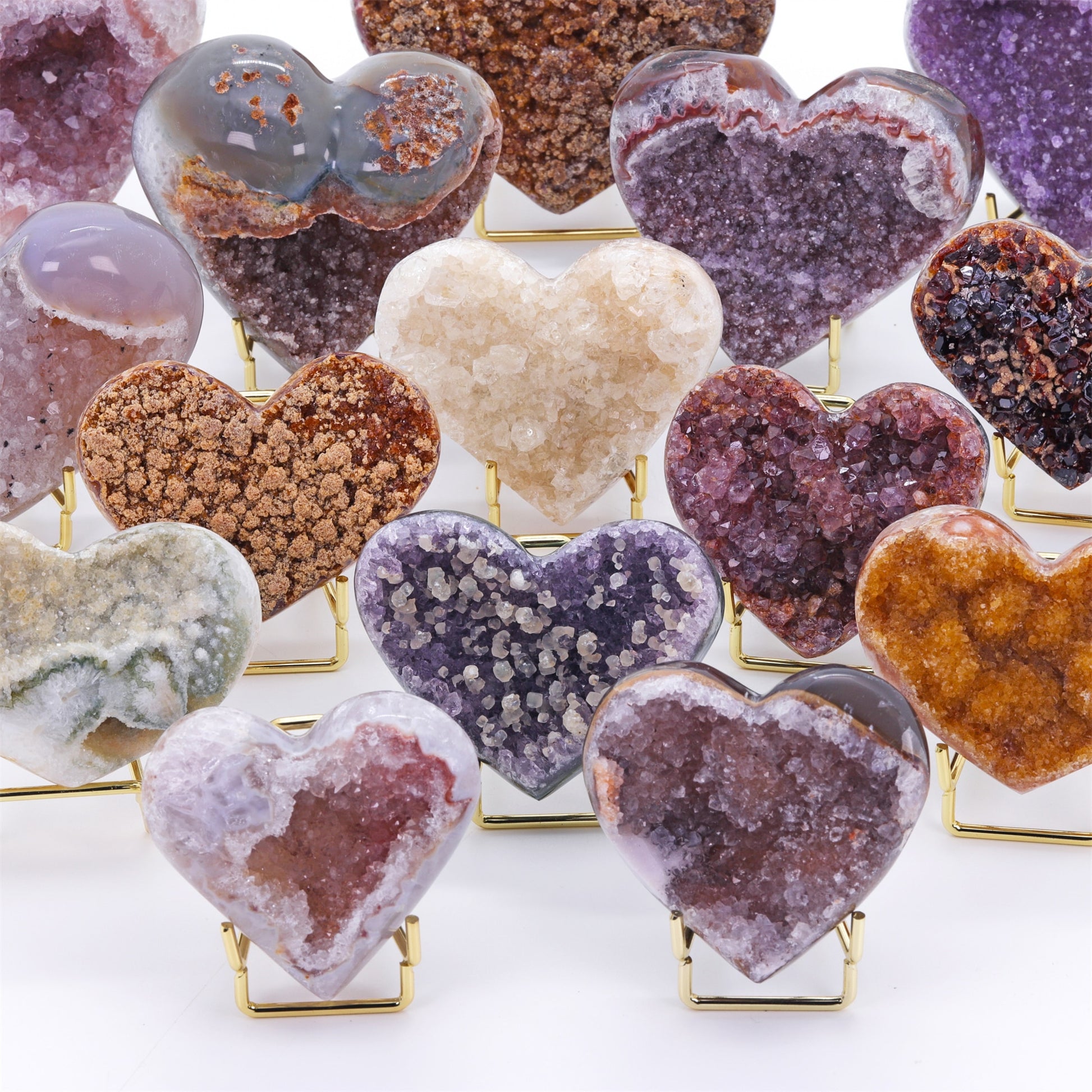 Heart Magic Stone Geodes (various gem types) - thebodymindsoulshop