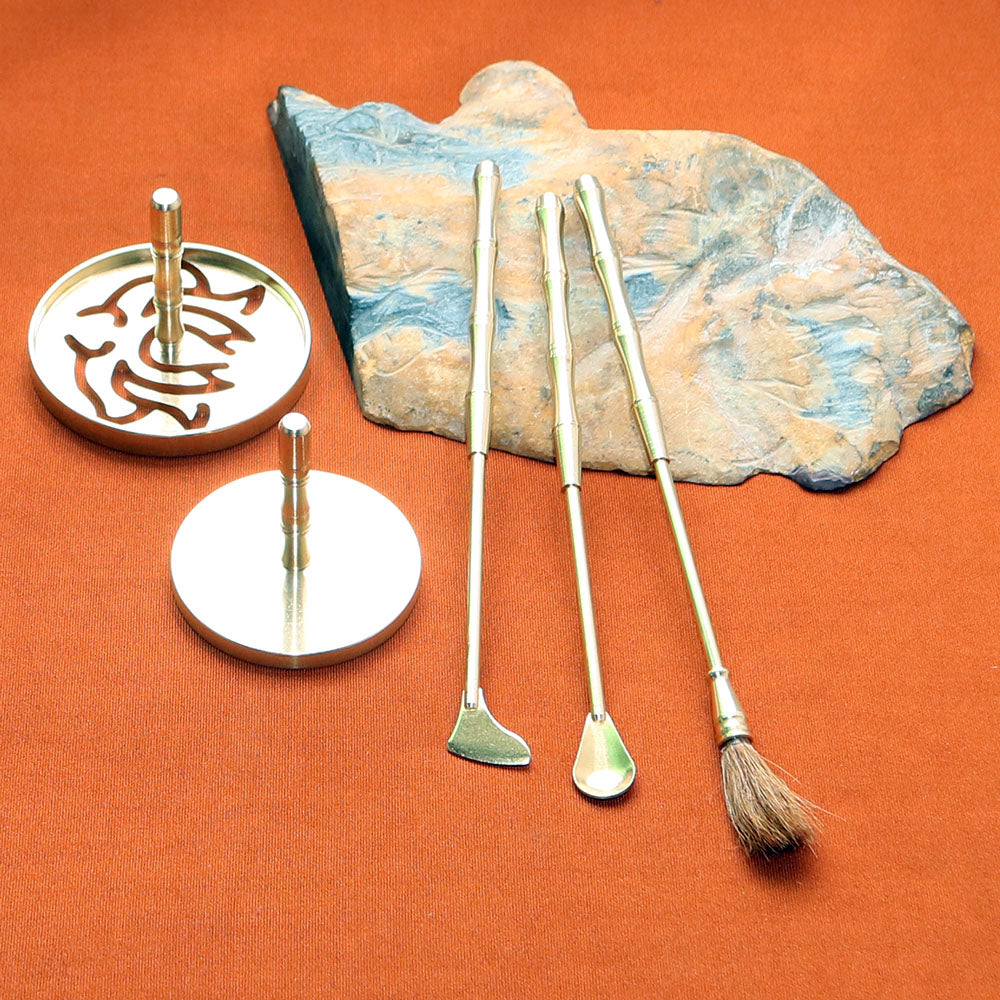 Copper Incense Tools Set w Ashes for Powder incense (various kits available) - thebodymindsoulshop