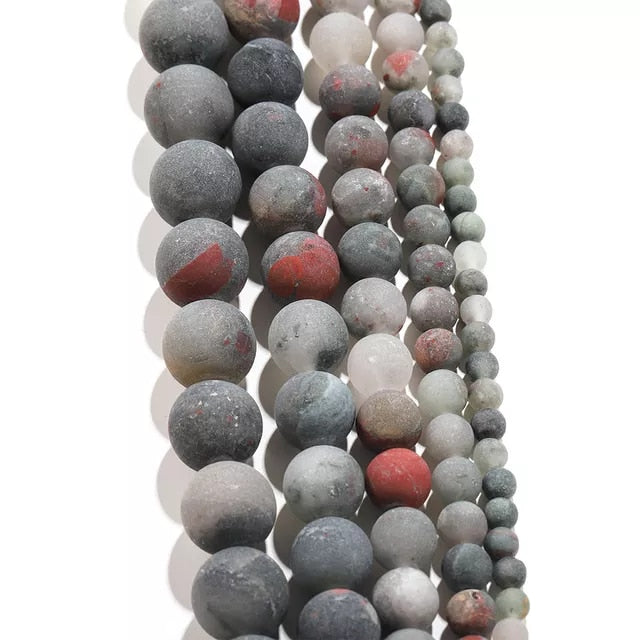 Natural Stone Matte Agate Beads for jewelry making - thebodymindsoulshop