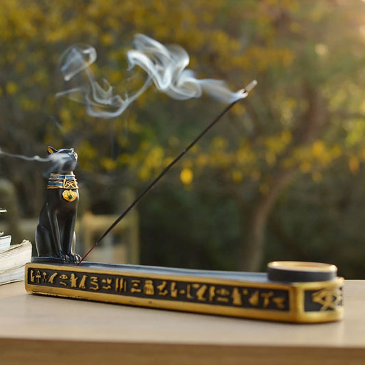 Egyptian Cat Incense Holder - thebodymindsoulshop