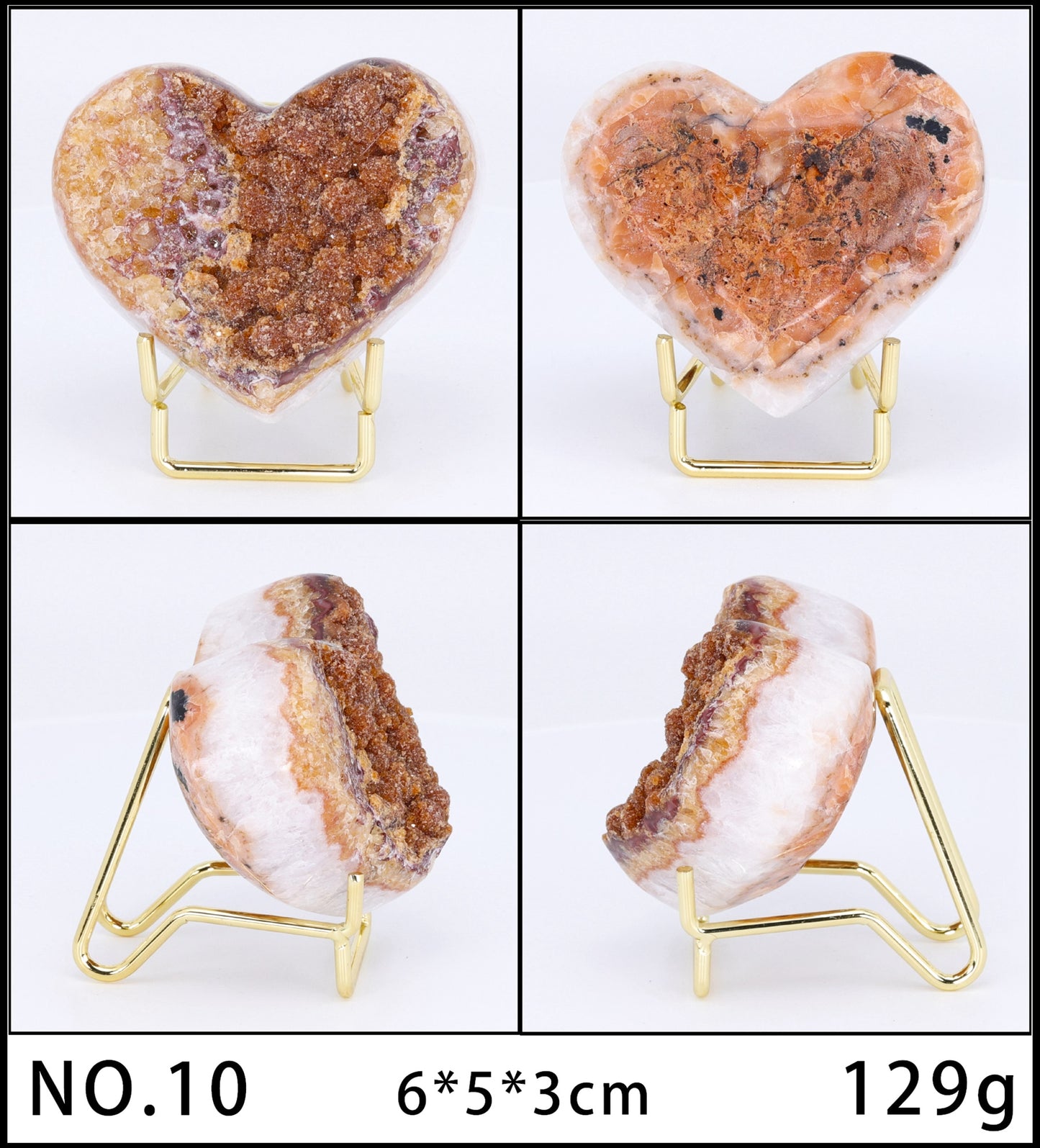 Heart Magic Stone Geodes (various gem types) - thebodymindsoulshop