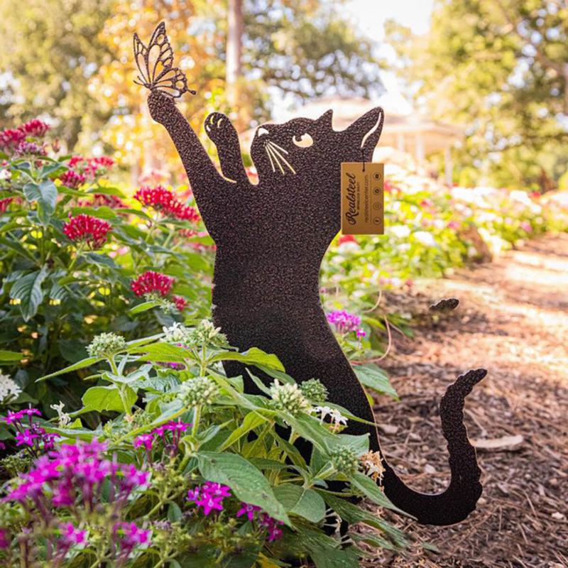 Creative Cat Silhouette Stakes for Gardens - thebodymindsoulshop