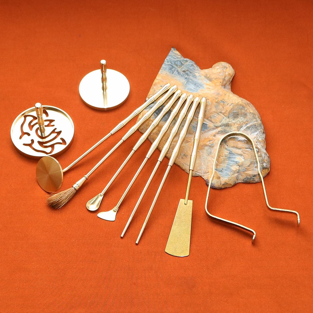 Copper Incense Tools Set w Ashes for Powder incense (various kits available) - thebodymindsoulshop