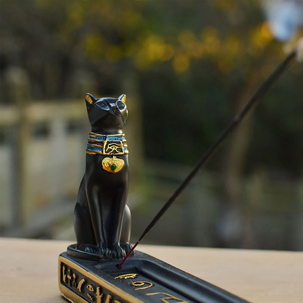 Egyptian Cat Incense Holder - thebodymindsoulshop