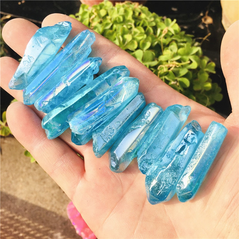 Lemurian Seed Quartz Crystals (Various Angel aura colors) - thebodymindsoulshop