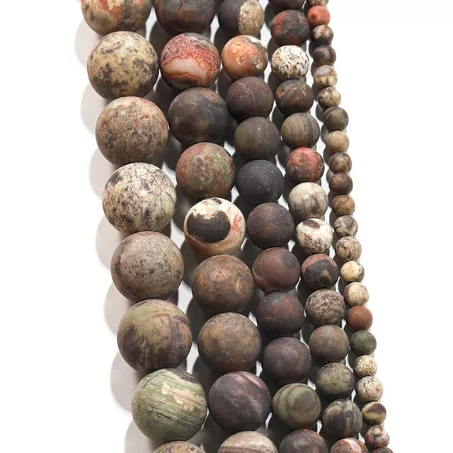 Natural Stone Matte Agate Beads for jewelry making - thebodymindsoulshop