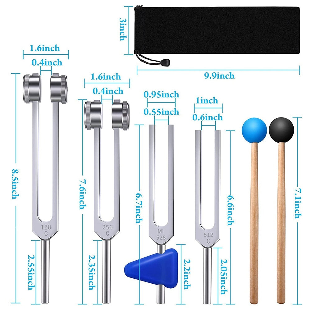 4 Pack Tuning Fork Set - thebodymindsoulshop