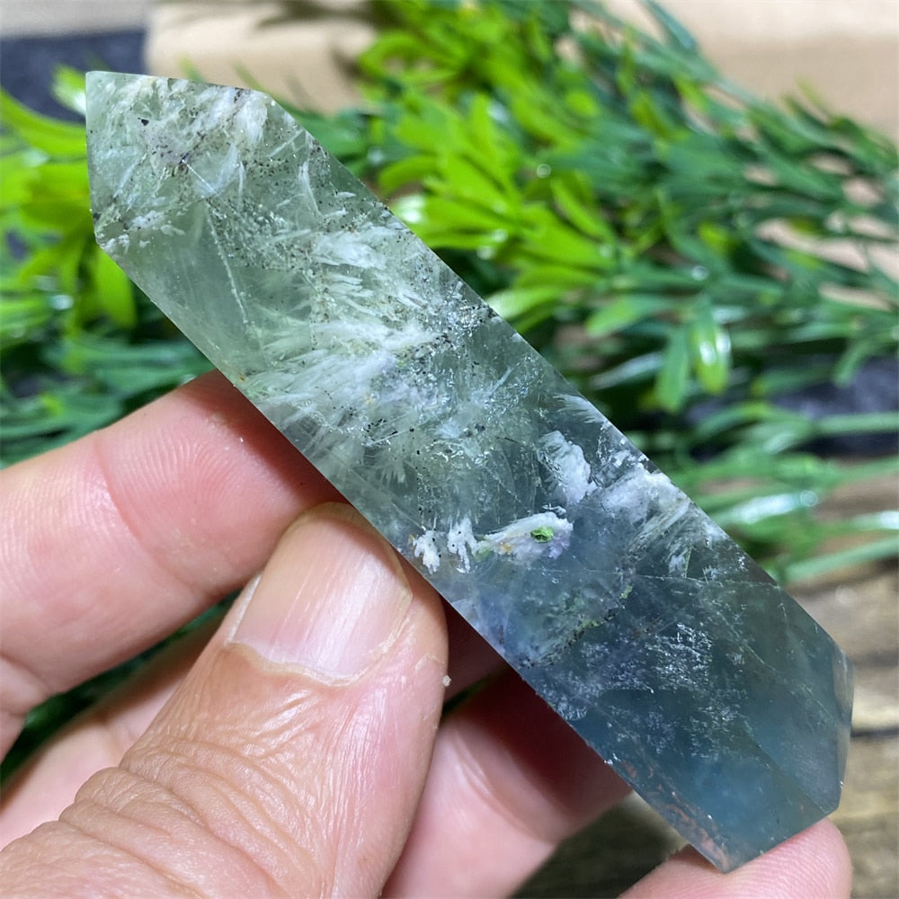 Feather Fluorite Natural Crystal Wand - thebodymindsoulshop