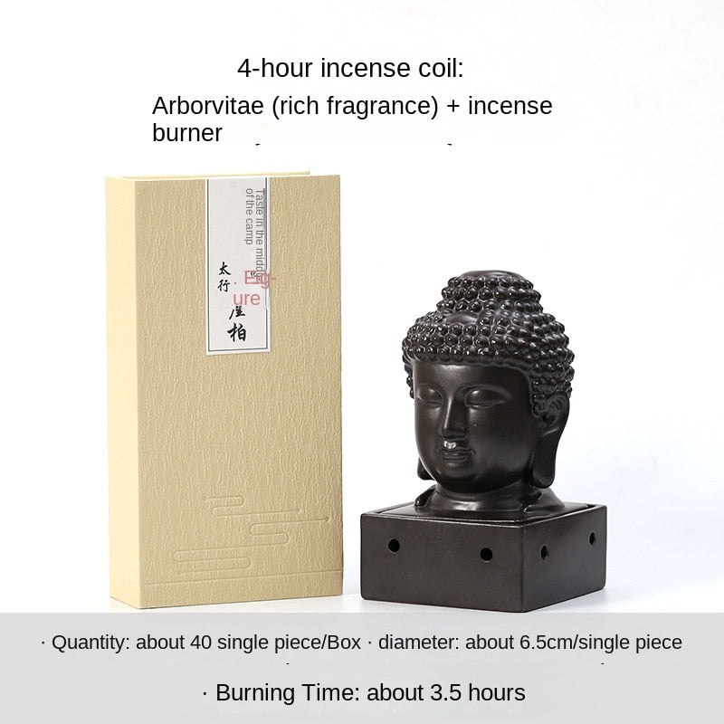 Buddha Coil Burner (22 options available w/ or w/o table or incense) - thebodymindsoulshop