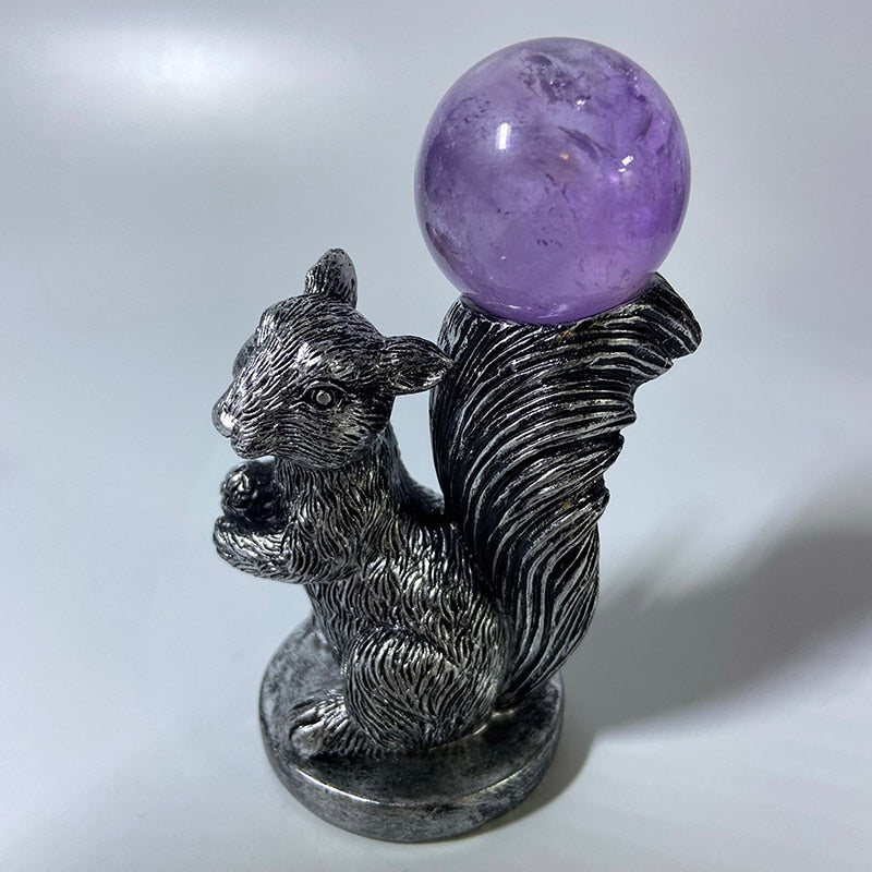 Squirrel Crystal Ball Base - thebodymindsoulshop