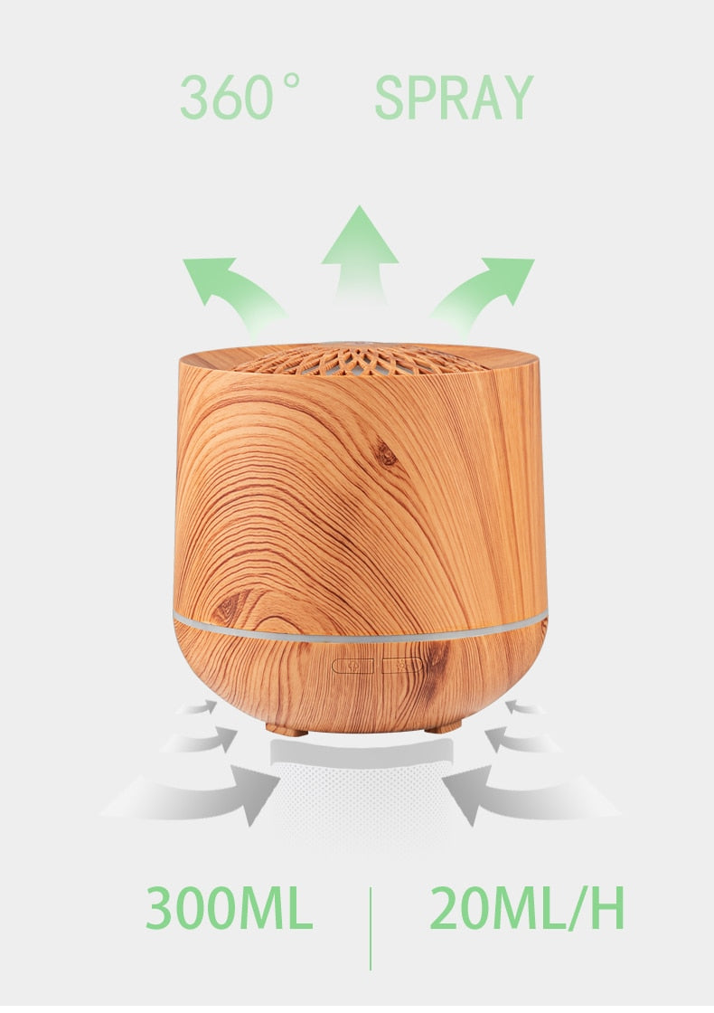 Essential oil Diffuser Wood Finish Humidifier - thebodymindsoulshop