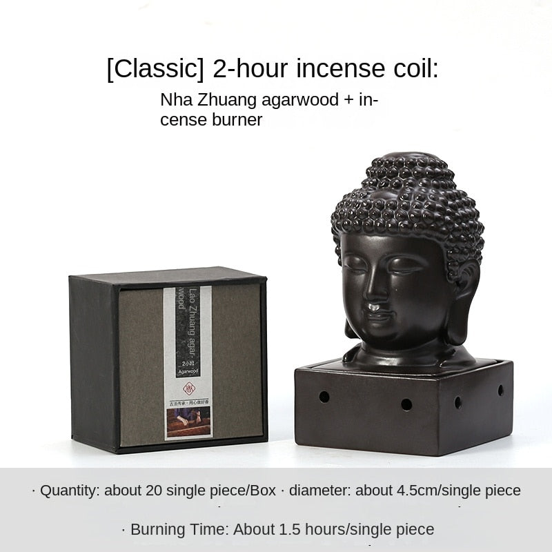 Buddha Coil Burner (22 options available w/ or w/o table or incense) - thebodymindsoulshop