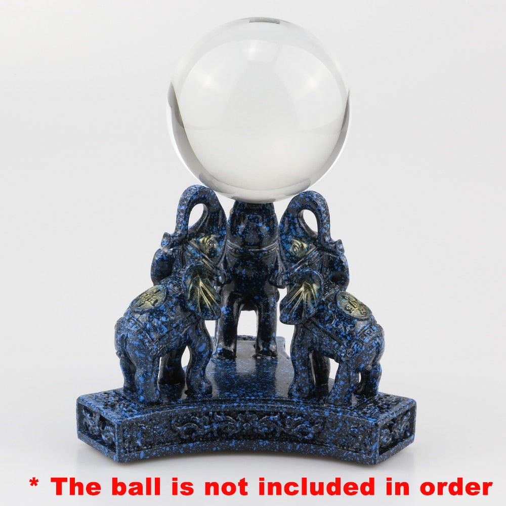 Resin Elephant Crystal Ball Base - thebodymindsoulshop