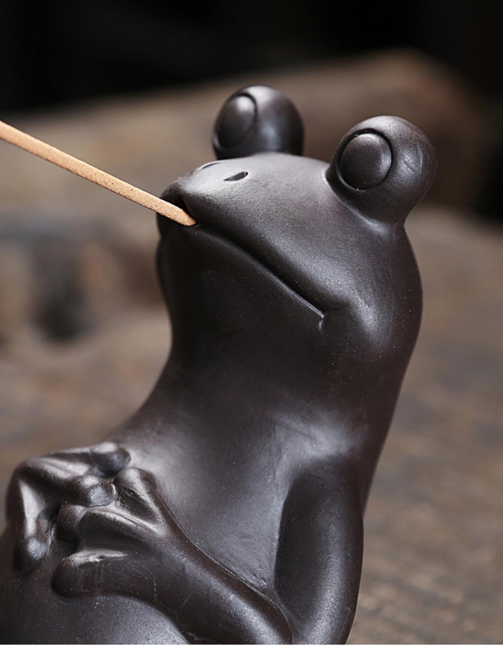 Ceramic Frog Incense Stick Holder - thebodymindsoulshop