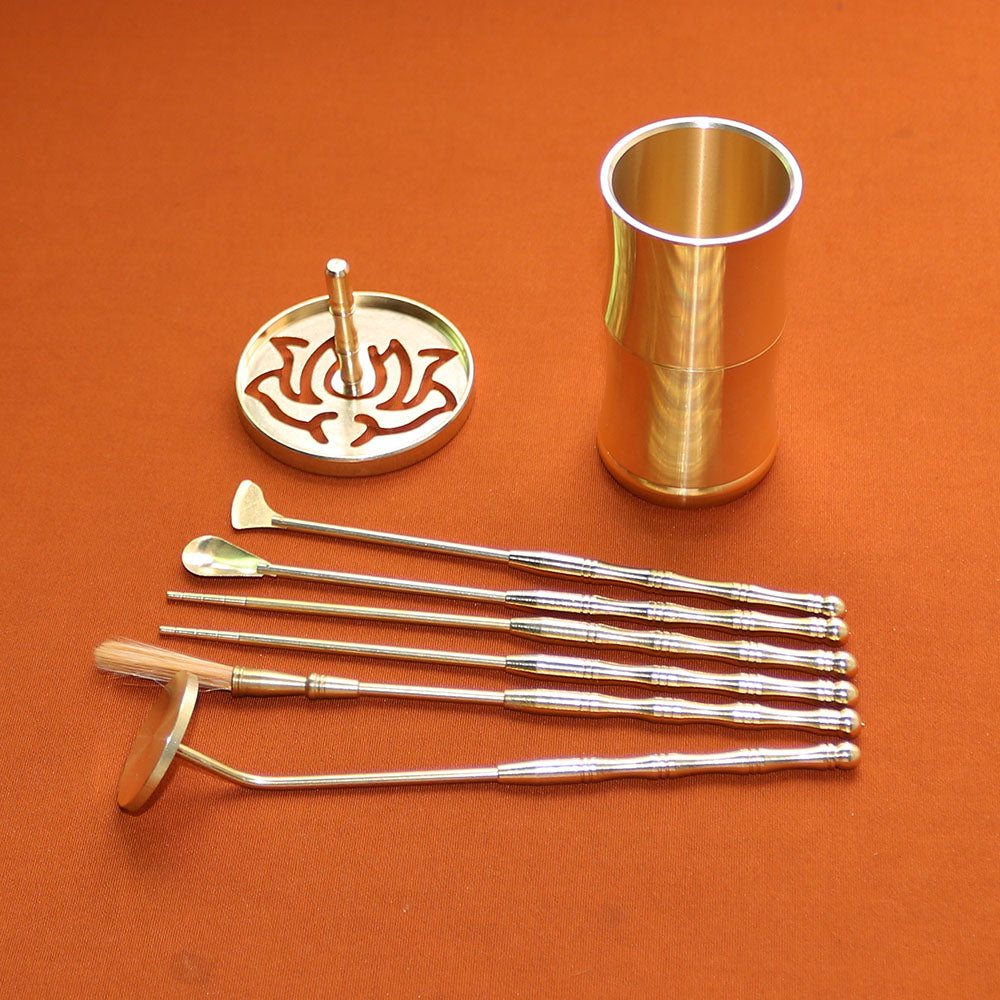 Copper Incense Tools Set w Ashes for Powder incense (various kits available) - thebodymindsoulshop