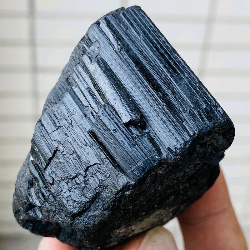 Black Tourmaline Crystal, Rough Stone - thebodymindsoulshop