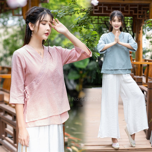 Chinese Style Traditional Clothes, Yoga Linen - thebodymindsoulshop