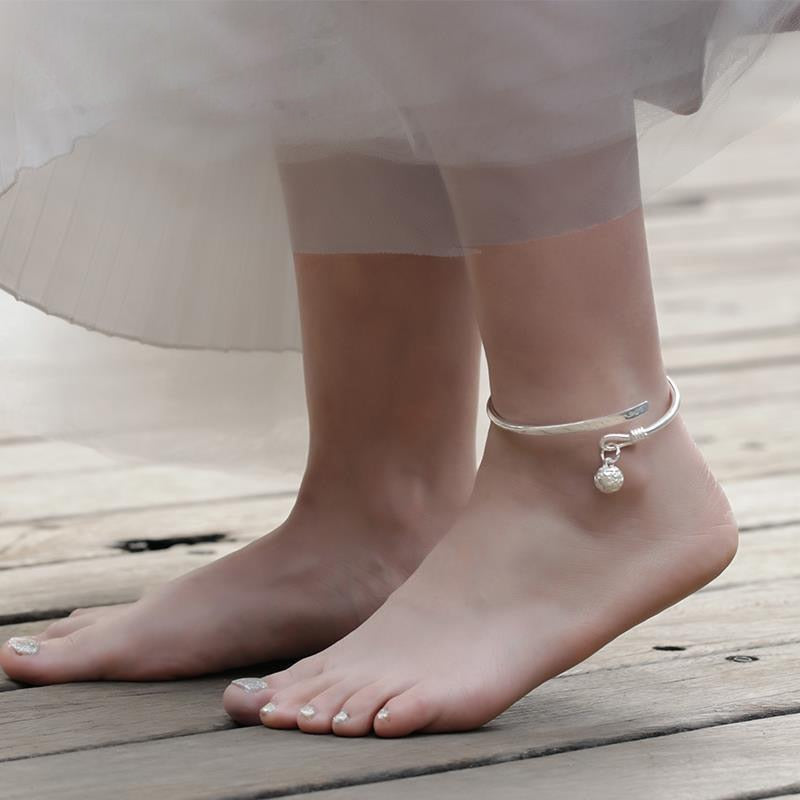 Adjustable Silver Bell Ring Anklet - thebodymindsoulshop