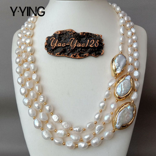 Cultured Baroque Pearl, Keshi Pearl & Gold, Necklace - thebodymindsoulshop