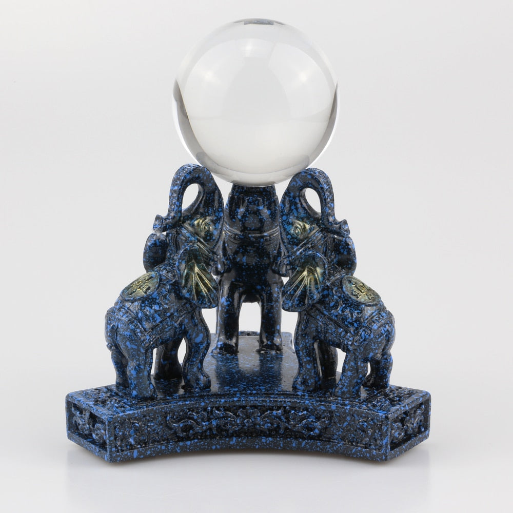 Resin Elephant Crystal Ball Base - thebodymindsoulshop