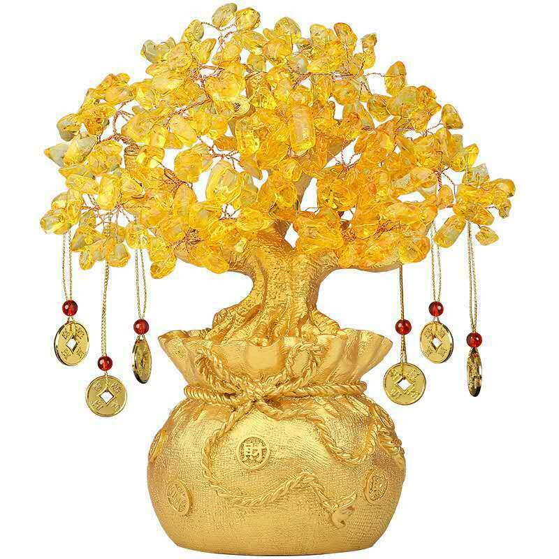 Citrine Money Bag Tree - thebodymindsoulshop