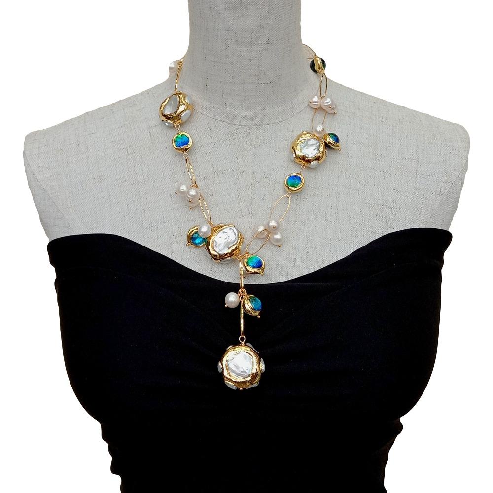 Freshwater Cultured Keshi Pearl Necklace 21" - thebodymindsoulshop