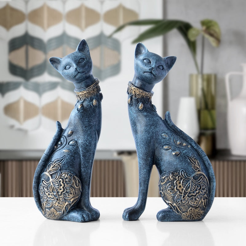 Pair of Cat statues (3 colors available) - thebodymindsoulshop